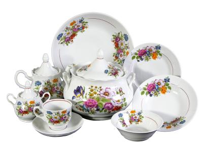 Набор столовой посуды Букет цветов 34пр Добрушский фарфоровый завод