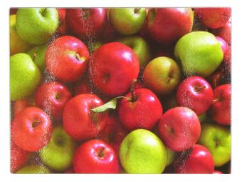 Доска разделочная 30*40 см стекло Яблоки зеленые и красные