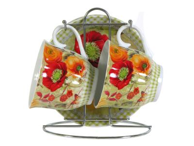 Чайный набор 4пр Маки/клетка