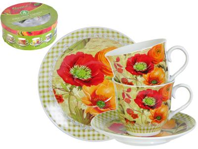 Чайный набор Маки на клетке 4 пр