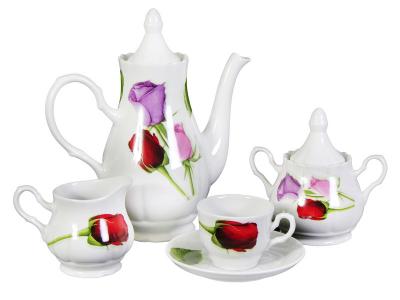 Кофейный сервиз Королева цветов 15пр Добрушский фарфоровый завод