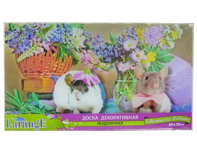 Доска разделочная Мышка 20*35см стекло 070521