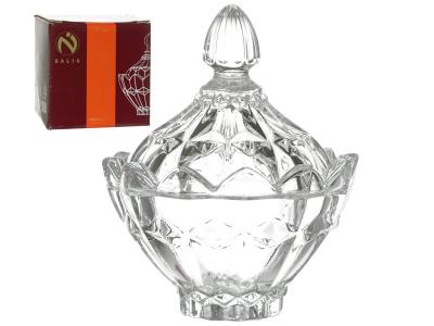 Конфетница стеклянная с крышкой 10 см