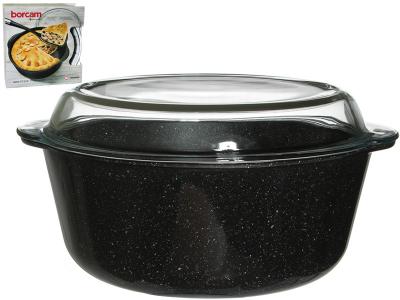 Кастрюля стеклянная с крышкой с покрытием 3л NON STICK ''Borcam'' Pasabahce