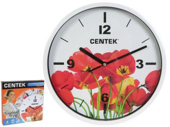 Часы настенные Centek Tulips (маки) 25см