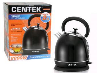 Чайник эл 2л Centek черный, матовый LED