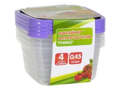 Комплект контейнеров 4шт по 0, 45л для СВЧ Унико Martika