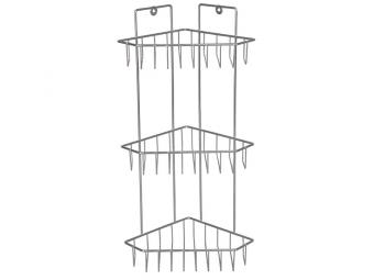 Полка 3-х ярусная угловая хромированная