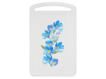 Доска разделочная пластик Голубые цветы