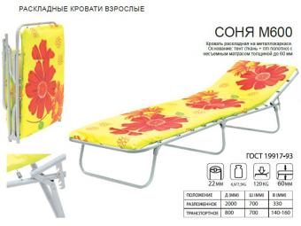 Раскладушка Соня М600 до 120кг Медведь