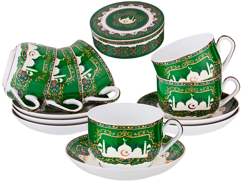 Мусульманская посуда. Барокко набор чайный 6пр арт: 96308. Набор чайный 12пр.. Чайный набор на 1 персону 260мл Арти-м. Чайный набор SFR 12 предметов.