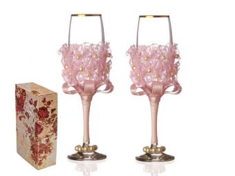 Набор бокалов для шампанского 2шт 170мл Розовое облако