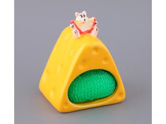 Подставка под губку с губкой Мышка на сыре