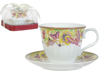 Чайный набор 2пр Розовые Бабочки в подарочной коробке