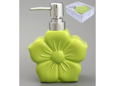 Емкость для жидкого мыла Цветок зеленый 400мл