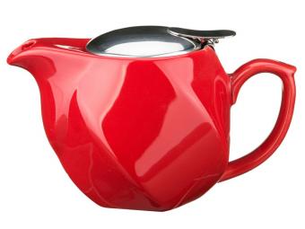 Чайник заварочный с метал крышкой Красный Грани 500мл