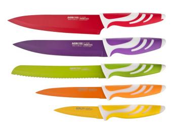 Набор ножей 5шт с цветным полимерным покрытием Арти-М