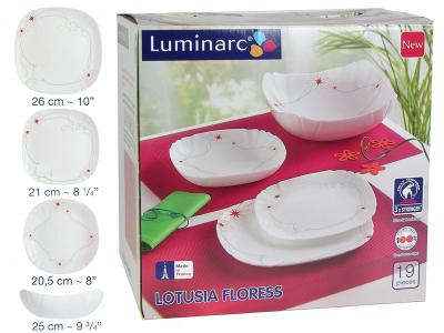 LOTUSIA FLORESS Столовый сервиз 19пр 43201 Luminarc