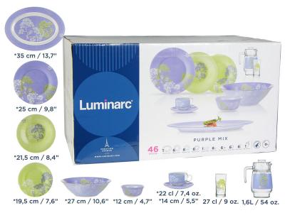 PURPLE MIX and MATCH Столовый сервиз 46пр 6персон Luminarc