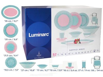 AMBIANTE SOFFICI AQUA Столовый сервиз 52пр 6 персон (72060) Luminarc