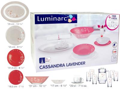 CASSANDRA LAVENER Столовый сервиз 38+7пр 6 персон (52673) Luminarc
