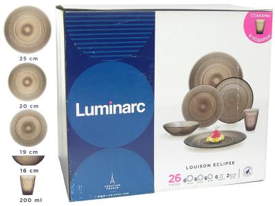 LOUISON Столовый сервиз 26пр со стаканами 6 персон (03457) Luminarc