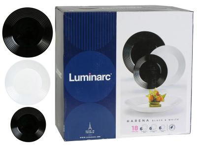 HARENA BLACK/WHITE Столовый набор 18 пр Luminarc