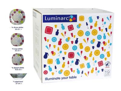 ZOOM WHITE столовый сервиз 19пр Luminarc