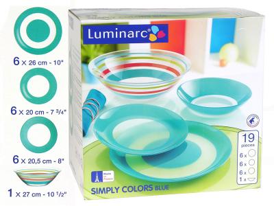 Simply Colors Blue столовый сервиз 19 предметов Luminarc