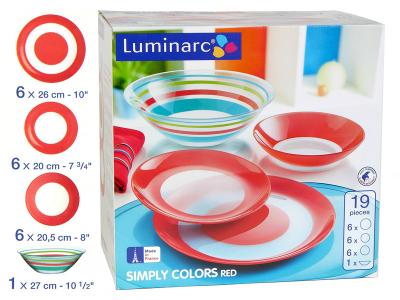 Simply Colors Red столовый сервиз 19 предметов Luminarc