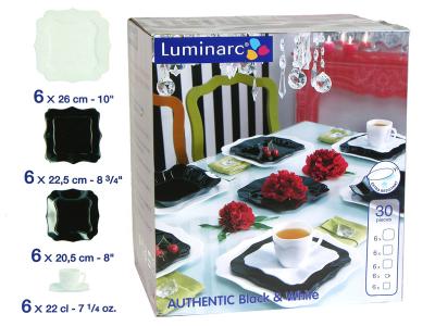 Authentic black/White Столовый сервиз 30 предметов Luminarc