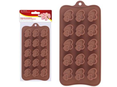 Форма для шоколадных конфет силиконовая ''Сердечки''