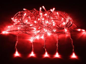 Гирлянда электр. ''Занавес'' 1, 5*1, 5м 12 нитей 156 красных LED ламп 8 режимов Vegas
